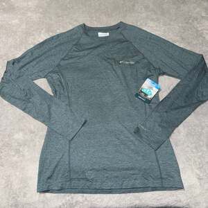 Flawed New Columbia Omni-Wick Long Sleeve Performance Shirt Teal Heather M